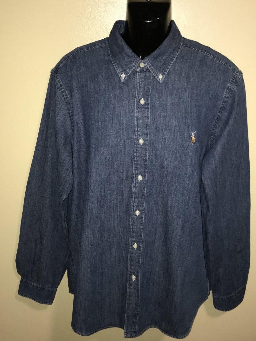 Men's Ralph Lauren Denim Long Sleeve Button Front Shirt-Size XL - Picture 2 of 9